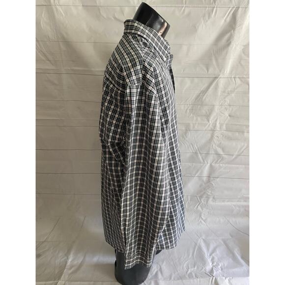 Cinch Shirt Men’s X-Large Blue/Green Plaid 100% Cotton Long Sleeve Button Down # - Picture 4 of 8